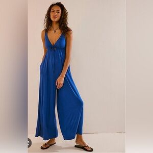 NWT Free People Kirsten one piece in royal blue